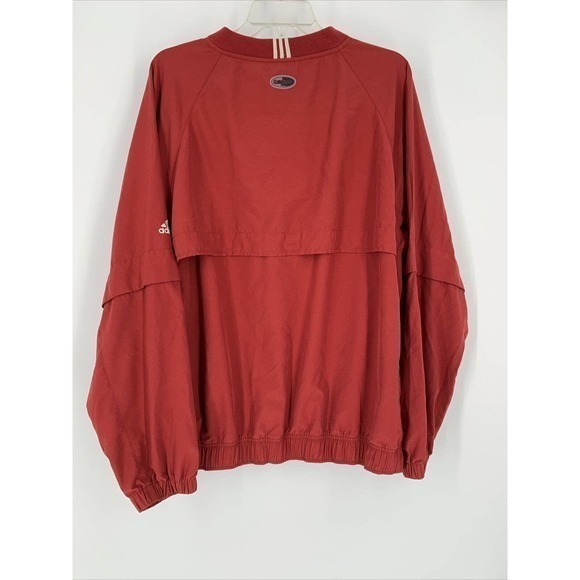 Adidas Vtg Climaproof Wind Pullover Convertible Sleeve Y2K Maroon Red L - Picture 2 of 8